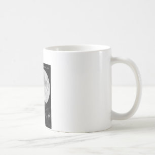 Three black cats and the moon. coffee mug