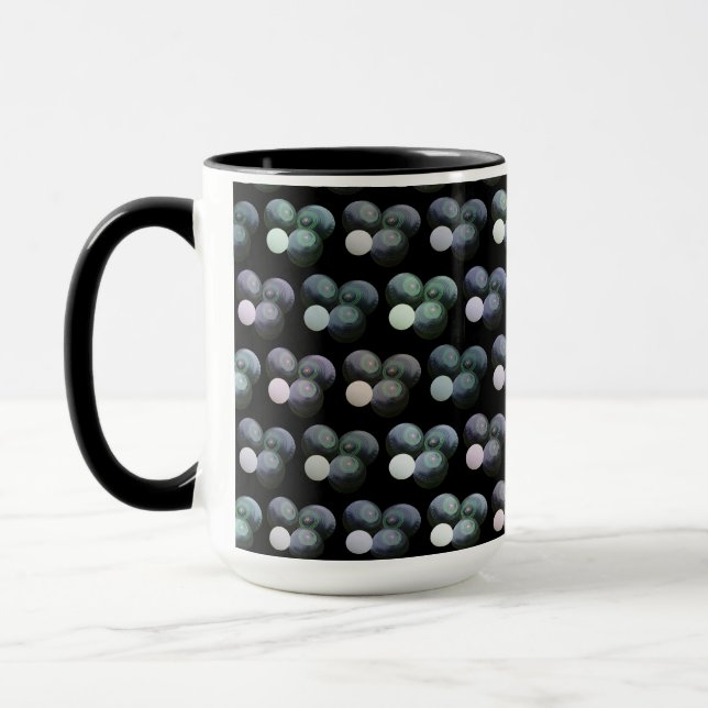 Three Black Lawn Bowls And Jack, Mug (Left)