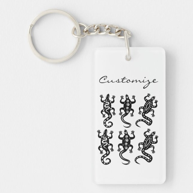 Three Black Lizards Thunder_Cove Southwest Style Keychain (Front)