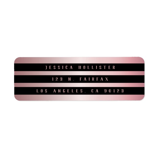 Three Black Stripes & Rose Gold | Return Address (Front)