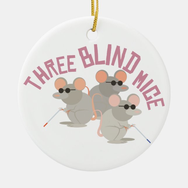 Three Blind Mice Ceramic Ornament (Front)
