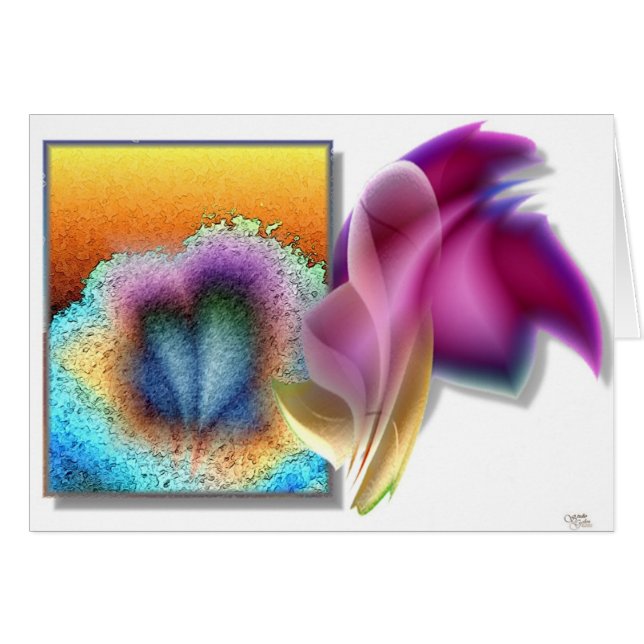 Three Blooms. (card) (Front Horizontal)