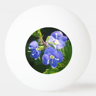 Three Blue Flowers Ping Pong Ball
