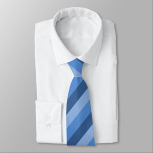 Three-Blue Striped Tie