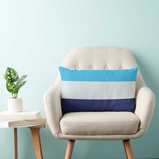 Three Blue Stripes Lumbar Pillow (Chair)