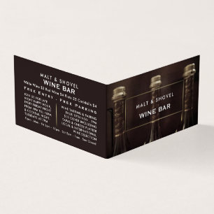 Three Bottle Display, Wine Bar/Winery, Detailed Business Card