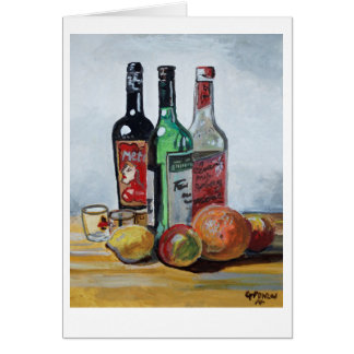 Three Bottles and Fruit