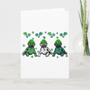 Three Boxer Dog Lover Irish Dog Shamrock St Patric Card
