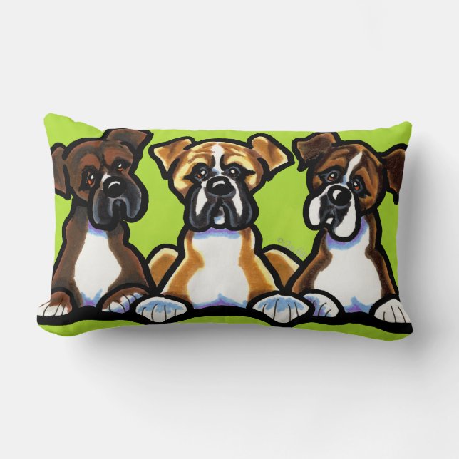 Three Boxers Lumbar Pillow (Front)