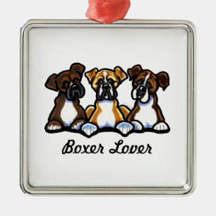 Three Boxers Metal Ornament