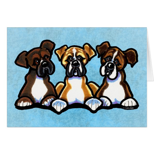 Three Boxers Personalized (Front Horizontal)