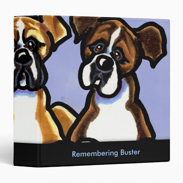 Three Boxers Personalized Memory Album Binder (Front/Spine)