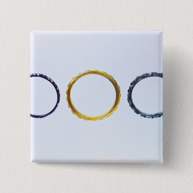 Three bracelets, from Mathay-Mandeure 2 Inch Square Button (Front)