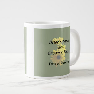 Three Bright Yellow Daisies Large Coffee Mug