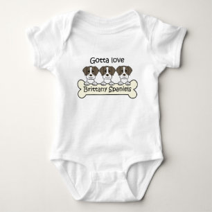 Three Brittany Spaniels Baby Bodysuit