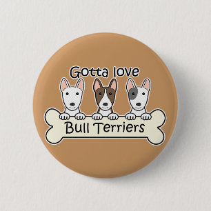 Three Bull Terriers 2 Inch Round Button