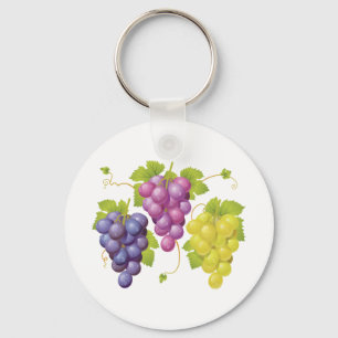 Three Bunches Of Grapes Keychain