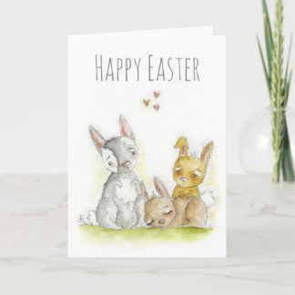 Three Bunnies - Easter Card