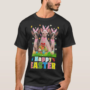 Three Bunny Sphynx Cats & Easter Egg Basket Easter T-Shirt