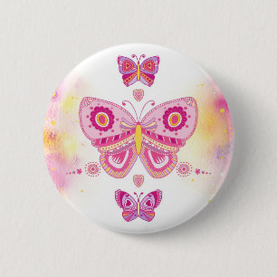 Three Butterflies 2 Inch Round Button