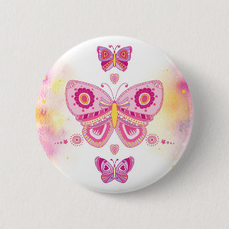 Three Butterflies 2 Inch Round Button