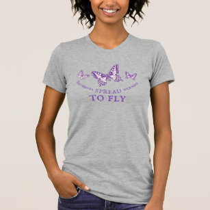 Three butterflies drawing purple spread to fly T-Shirt