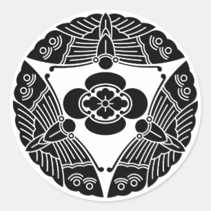 Three butterflies with mokko classic round sticker