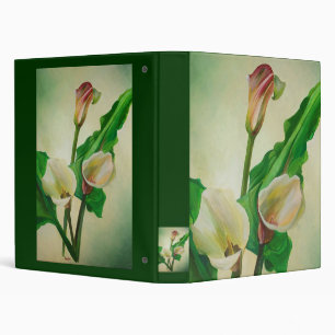 Three Calla Lilies Stunning Botanical Acrylic  Binder