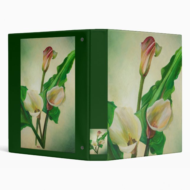 Three Calla Lilies Stunning Botanical Acrylic  Binder (Background)