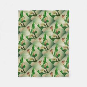 Three Calla Lilies Stunning Botanical Acrylic  Fleece Blanket
