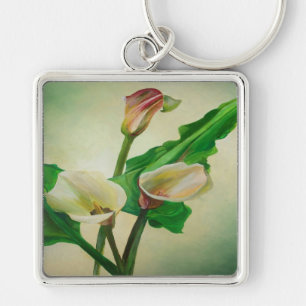 Three Calla Lilies Stunning Botanical Acrylic Keychain