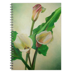 Three Calla Lilies Stunning Botanical Acrylic  Notebook