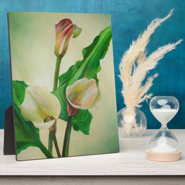 Three Calla Lilies Stunning Botanical Acrylic  Plaque (Side)