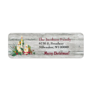 Three Candle Christmas Bouquet Return Address