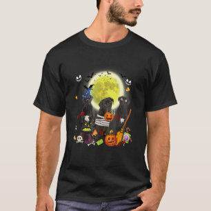 Three Cane Corso Dogs Witch Scary Mummy Halloween T-Shirt