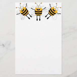 Three Cartoon Bee Stationery