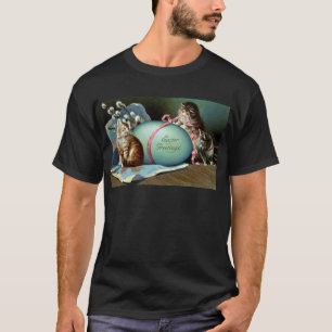 Three Cats & Big Blue Easter Egg T-Shirt
