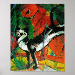 Three cats by Franz Marc Poster