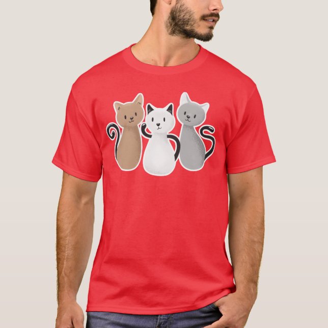 Three Cats gift T-Shirt (Front)