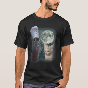Three Cats Howl at Moon Vintage Funny Cat Howling T-Shirt