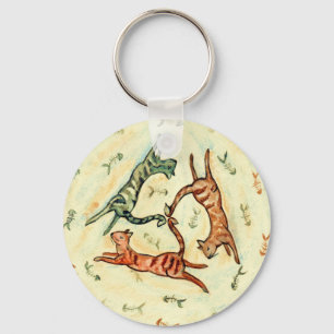 Three Cats Keychain