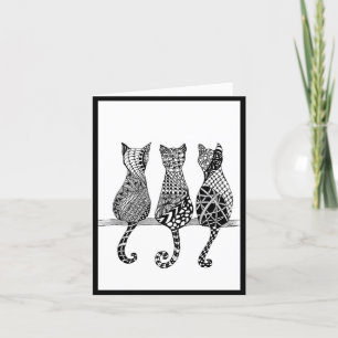 Three Cats on a Branch Card