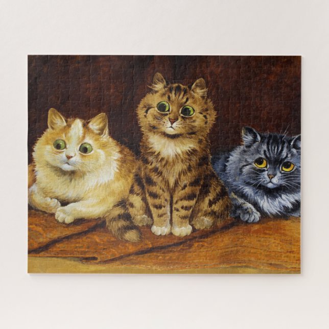 Three Cats on a Persian Rug by Louis Wain Jigsaw Puzzle (Horizontal)