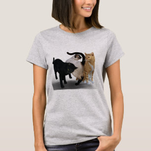 Three Cats On Front And Back T-Shirt