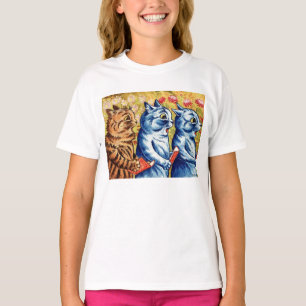 Three cats singing by Louis Wain T-Shirt