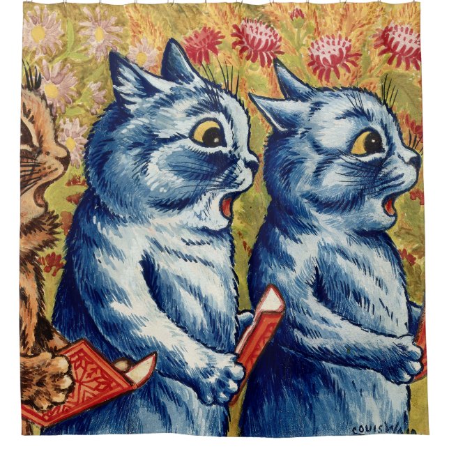 Three cats singing. Gouache by Louis Wain, 1925 (Front)