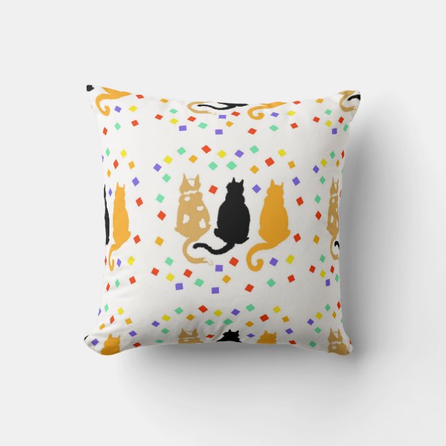 Three cats throw pillow (Front)