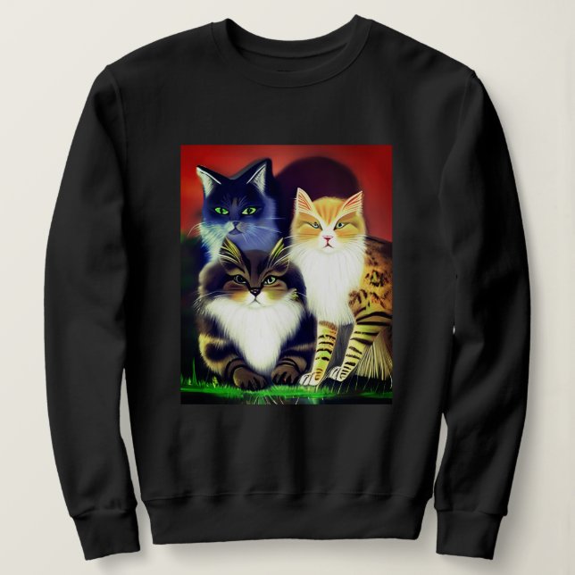 Three Cats with an Attitude  Sweatshirt (Design Front)
