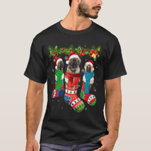 Three Caucasian Shepherd Dogs In Christmas Socks T-Shirt