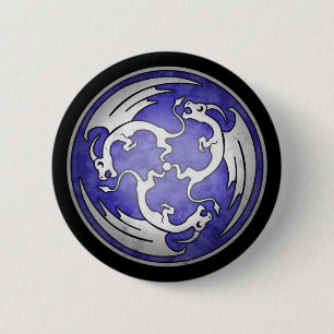 Three Celtic Dragons Button - Purple
